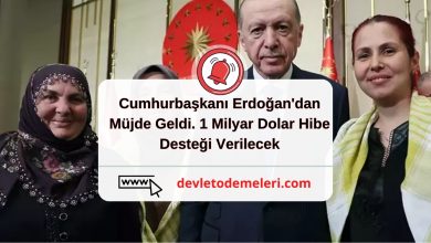 Cumhurbaşkanı Erdoğan'dan Müjde Geldi. 1 Milyar Dolar Hibe Desteği Verilecek