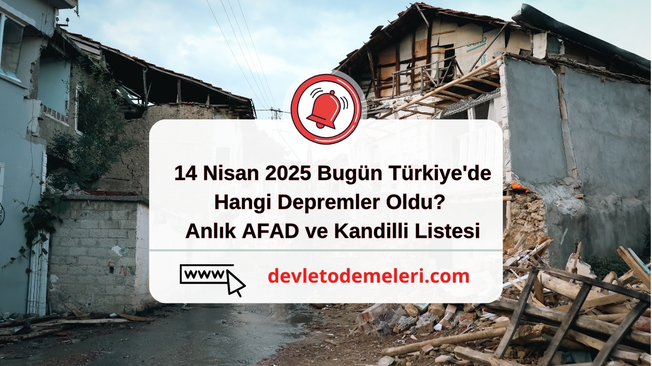 14 Nisan 2025: Bugün Türkiye'de Hangi Depremler Oldu? Anlık AFAD ve Kandilli Listesi