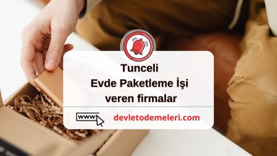 Tunceli Evde Paketleme İşi veren firmalar