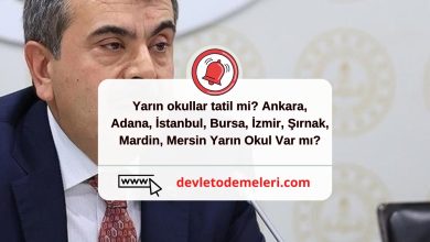 Yarın okullar tatil mi? Ankara, Adana, İstanbul, Bursa, İzmir, Şırnak, Mardin, Mersin Yarın Okul Var mı?