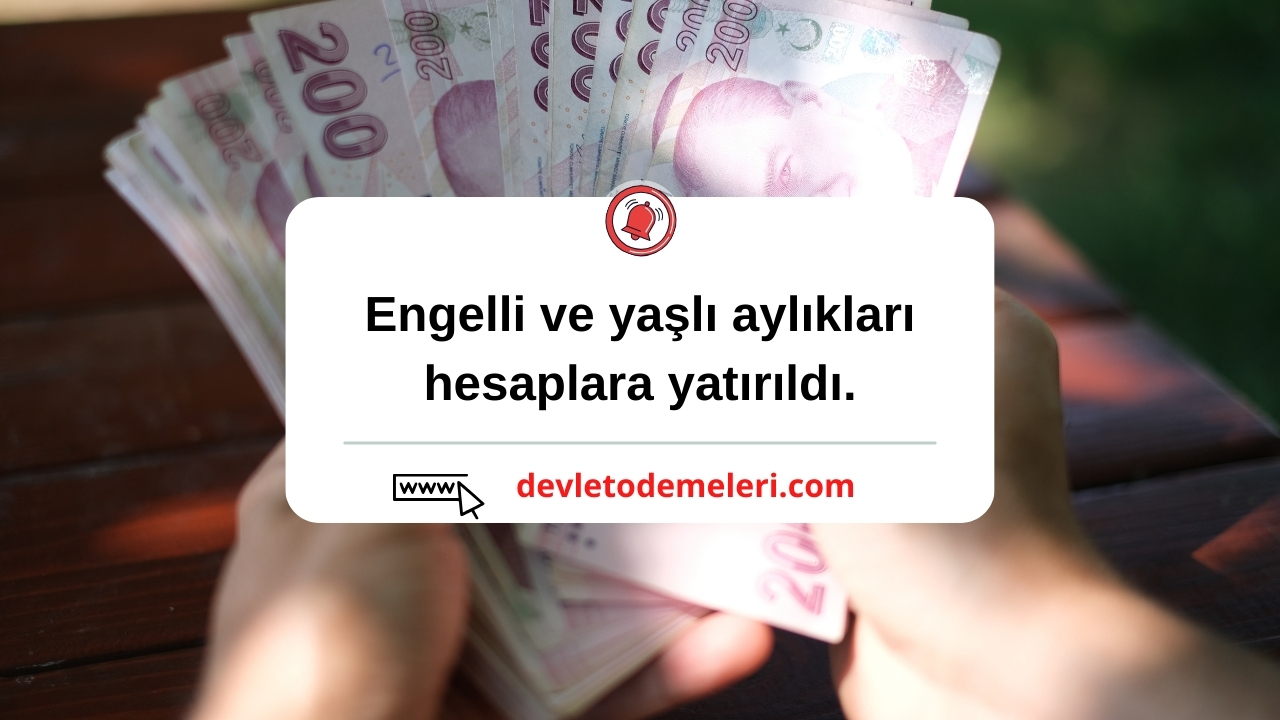 Engelli ve yaşlı aylıkları hesaplara yatırıldı. Sosyal yardım destekleri devam ediyor.